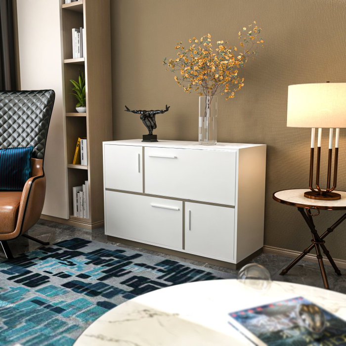 Hanah Home Mares Consola Blanco y Gris